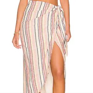 Free People Aubrey Sarong Skirt - Striped Cream and Multicolor